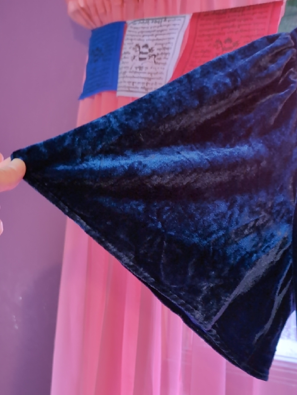 ModCloth Navy Velvet Wrap Midi Dress - Picture 2 of 6